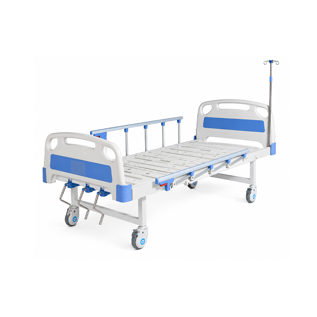 Three Crank Hospital Bed with Aluminium Siderails