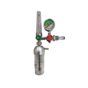 tech am oxygen set, regulator, flowmeter & metal humidifier bottle