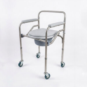 Commode Chair  with Wheels White