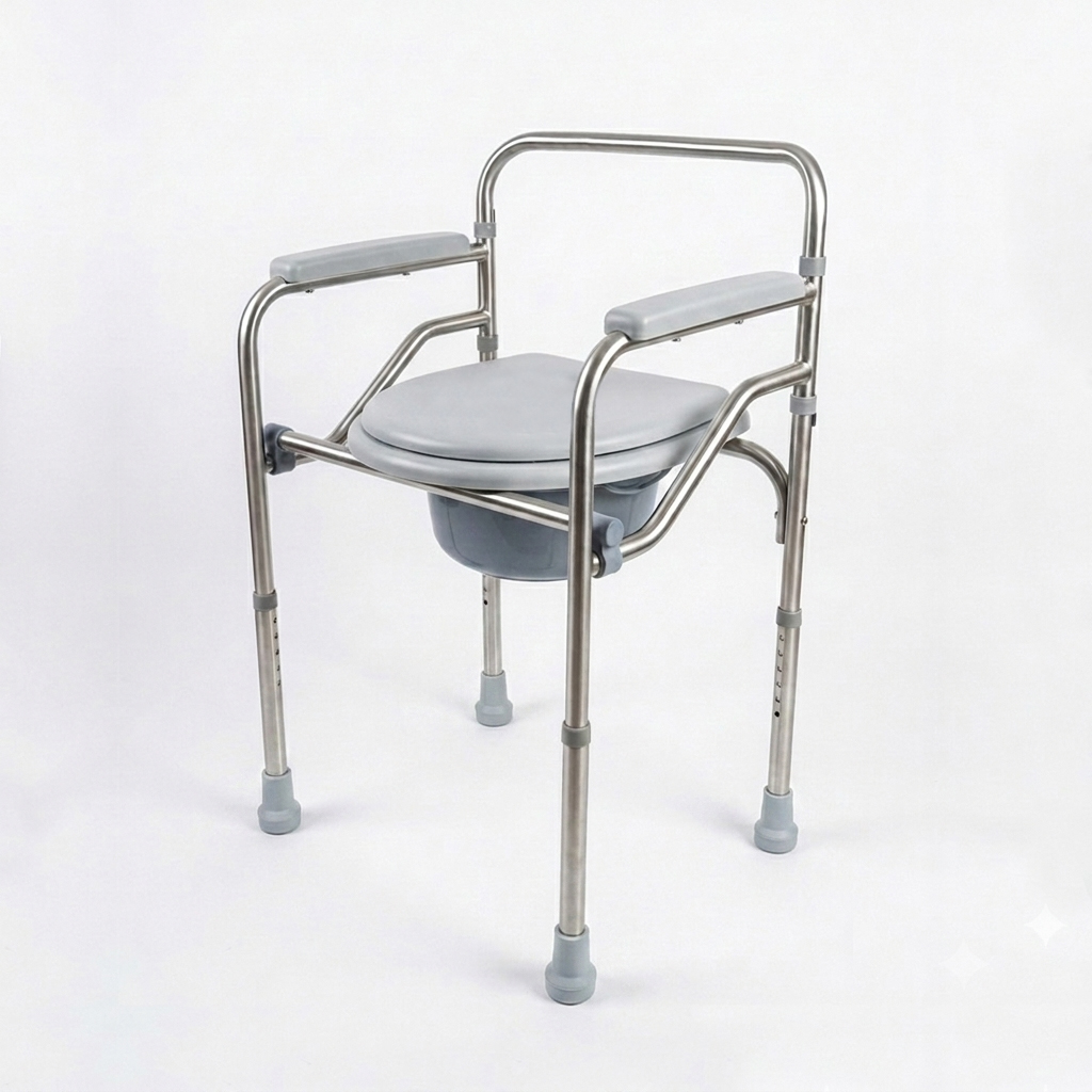 Commode Chair without Wheels White ( mp-bf594z)