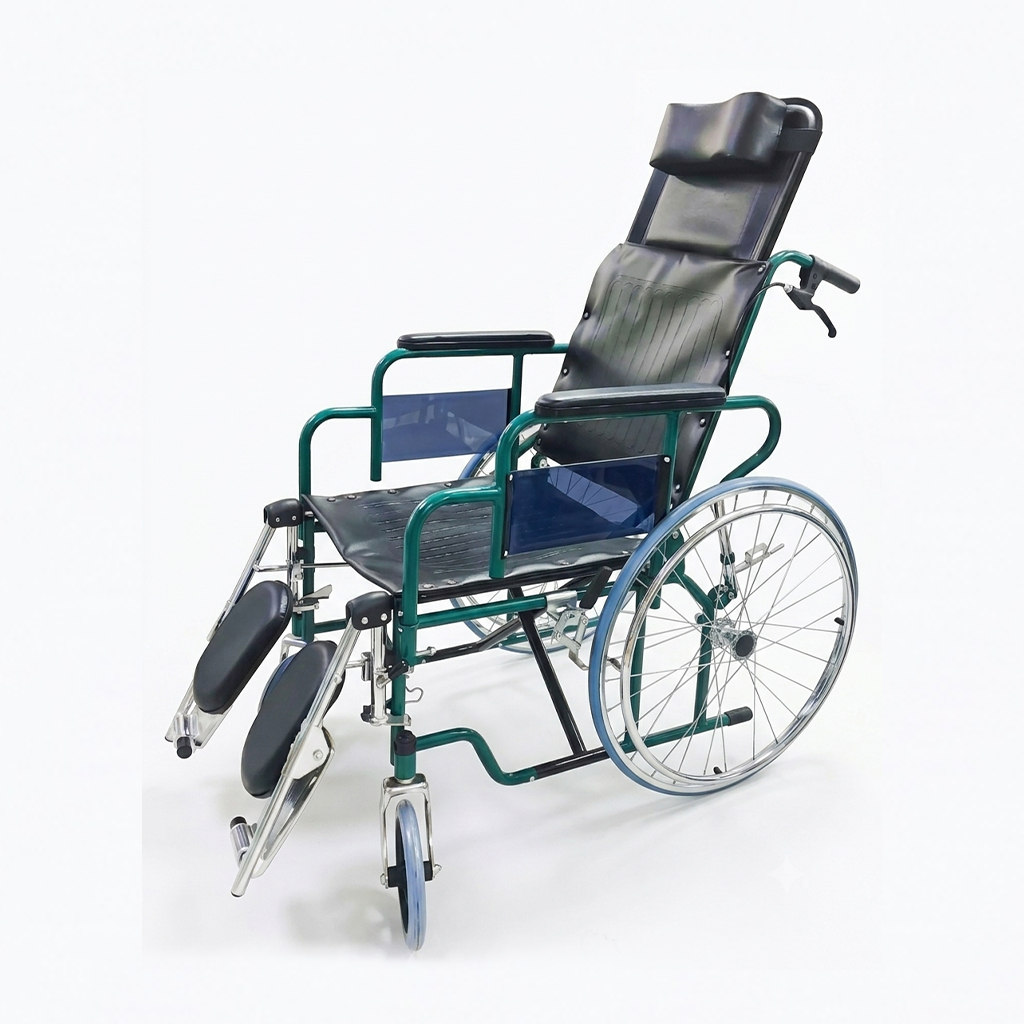 Manual Wheelchair Reclining, Elevatable Foot Rest, Detachable Foot Rest and Arm Rest
