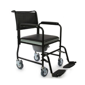 Commode wheelchair with castors