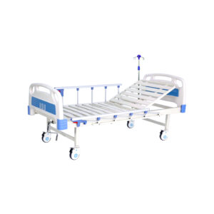 One Crank Hospital Bed with Alluminium Side Rails & Castor, Abs Head & Foot Board