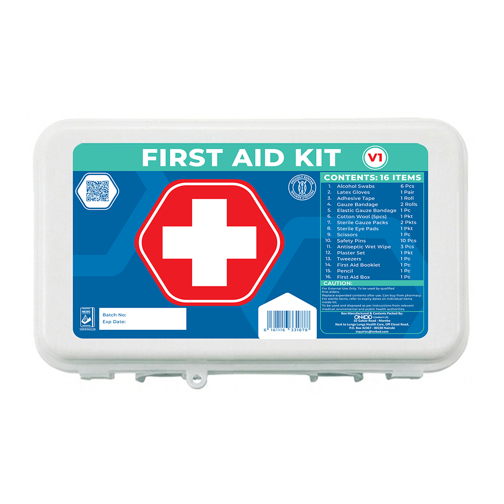 Plastic First Aid Box V1 with 16 Items