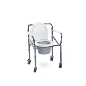 Commode chair with wheels white