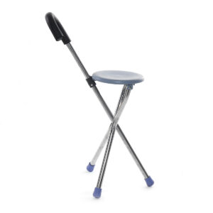 Walking stick tripod with seat