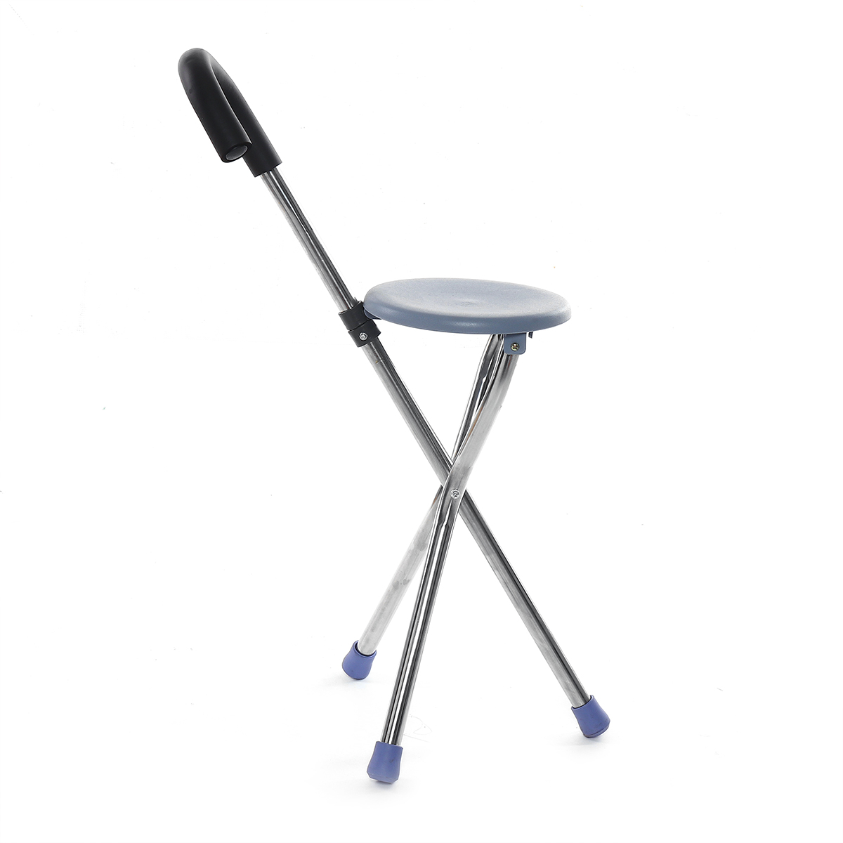 Walking stick tripod with seat