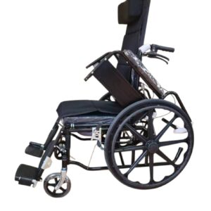 Manual wheelchair reclining, elevatable foot rest, detachable foot rest and arm rest