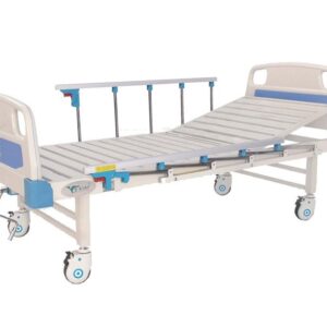 One Crank Hospital Bed with Alluminium side rails & castor, abs head & foot board