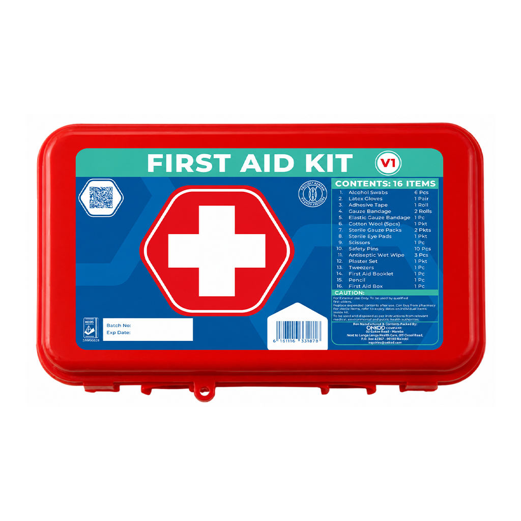 Plastic First Aid Box V1 with 16 Items