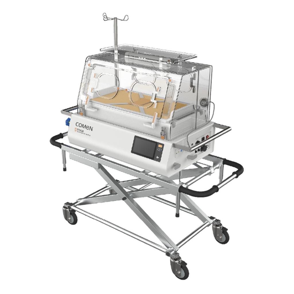 Infant Comen Infant Incubator BT800 with outdoor Hospital Transport Trolley (Electric Powered Lifting System)